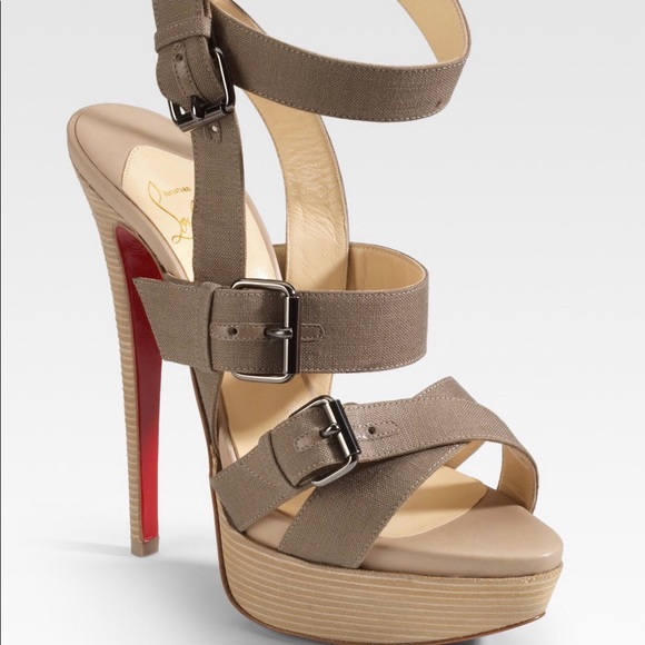 Christian Louboutin Tan Ankle Strap Sandals - Picture 8 of 8